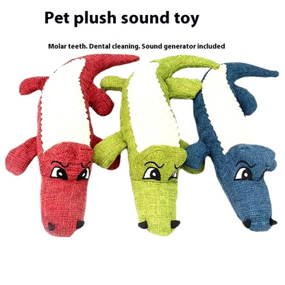 New Pet Plush Sound Making Dog Toy, Corn Velvet, Crocodile Gnawing, Grinding Teeth, Cleaning Teeth Pet Supplies