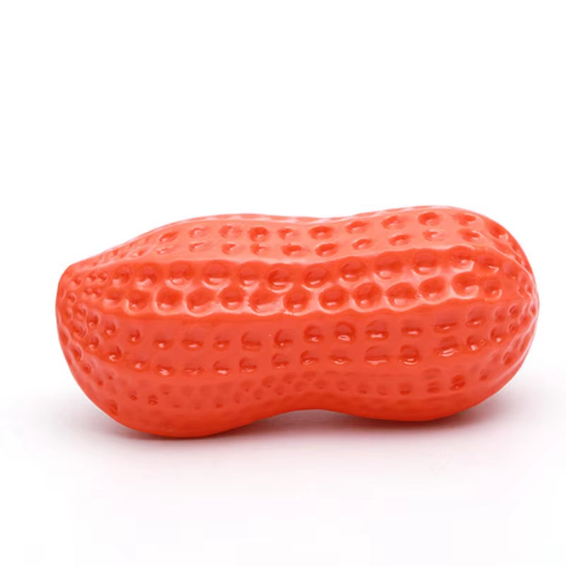 Peanut Squeaky Chew Toy - Rubber Pet Teething & Play