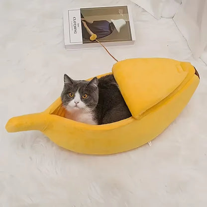 Banana Cat Bed House Funny Cute Cozy Cat Mat Beds Warm Durable Portable Pet Basket Kennel Dog Cushion Cat Supplies Multicolor