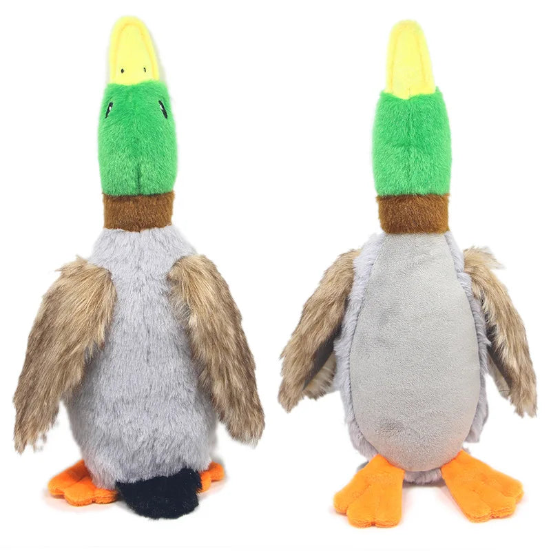 Dog Chew Toys Cute Plush Duck Sound Toy Stuffed Squeaky Animal Squeak Dog Toy Cleaning Tooth Dog Chew Rope Toys